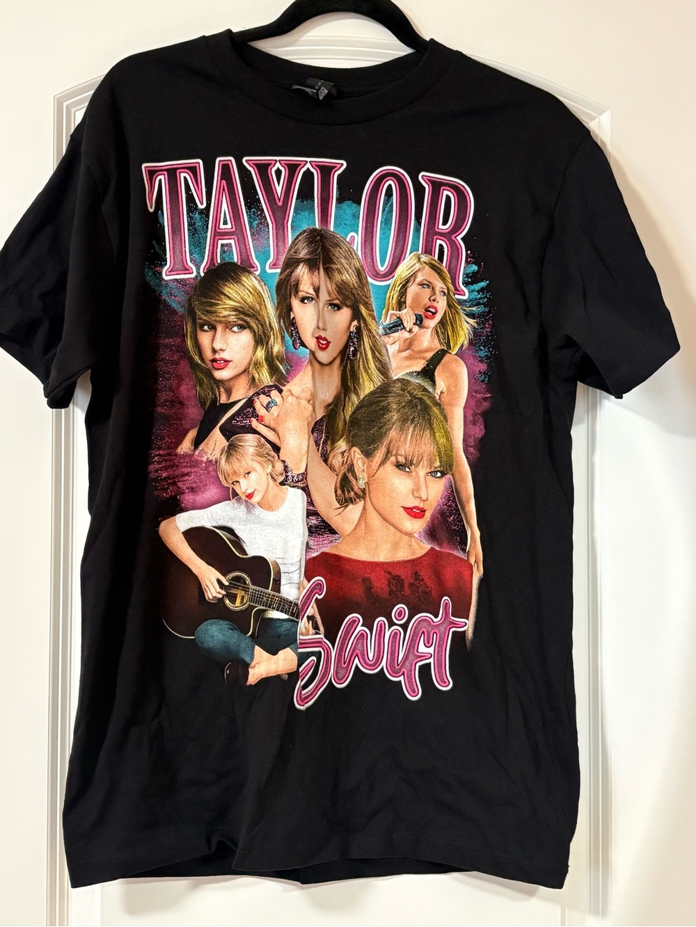 Taylor Swift Graphic Tee with Multicolored Portraits